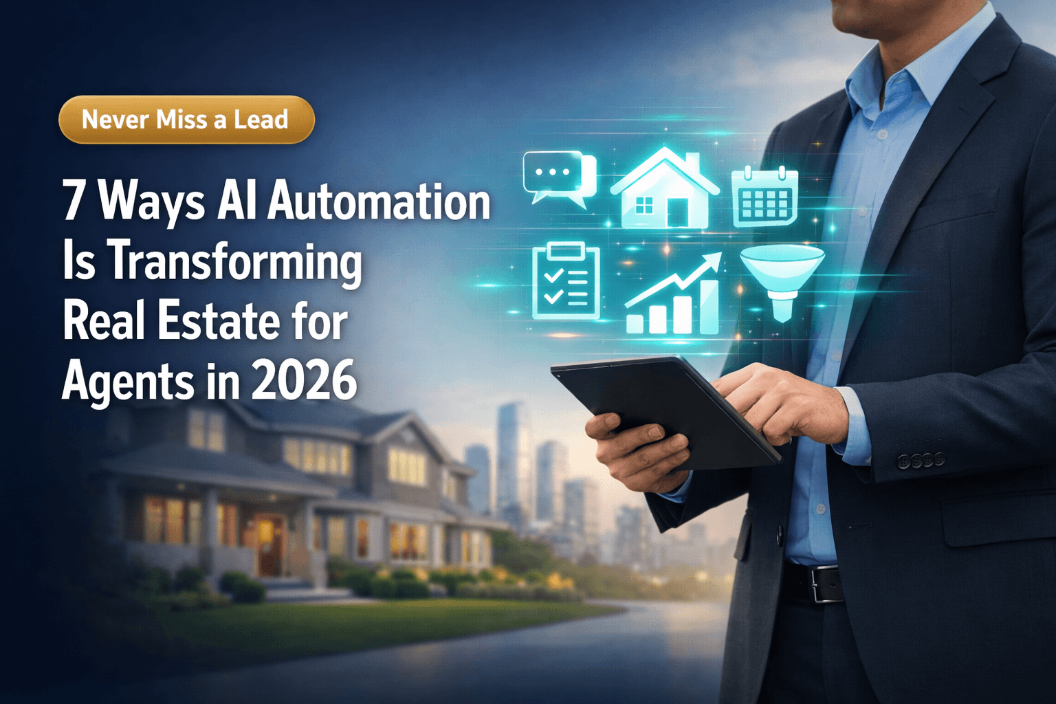 Real estate agent using AI automation tools to manage leads, listings, and follow-up tasks