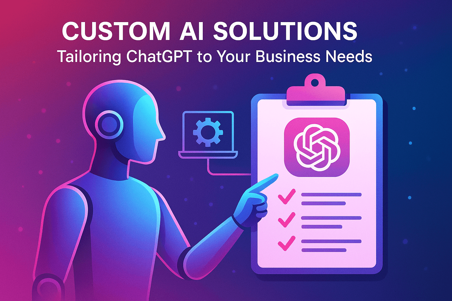 A futuristic digital illustration symbolizing AI in business, featuring abstract depictions of various data forms like text, images, audio waves, and video streams merging into interconnected neural network nodes. The design uses glowing gradients of blue-purple and cyan-magenta, with smooth flowing data grids in a sleek high-tech style. The background is modern and adaptable for light and dark themes.