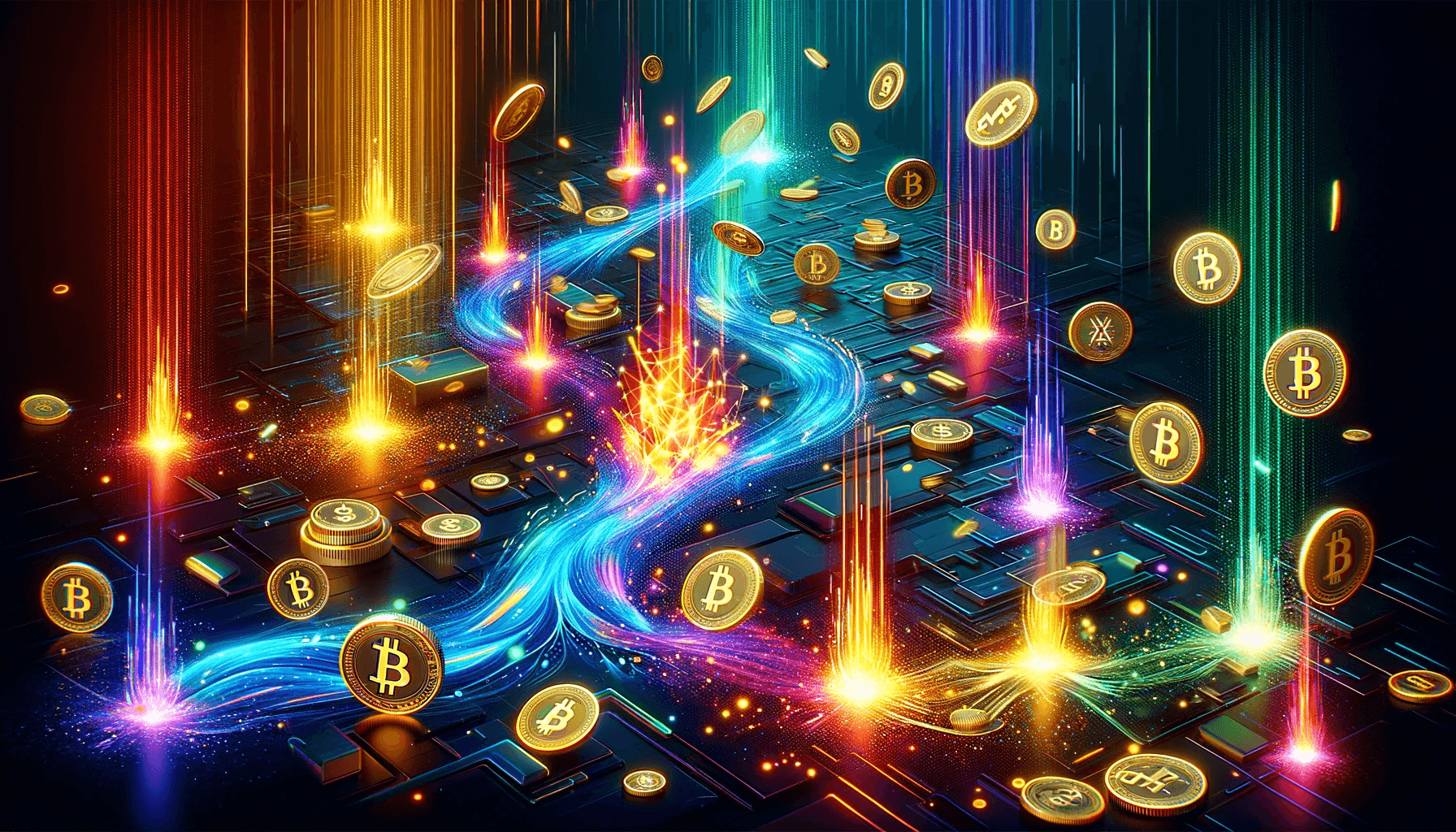 Graphic representation of AI and blockchain integration